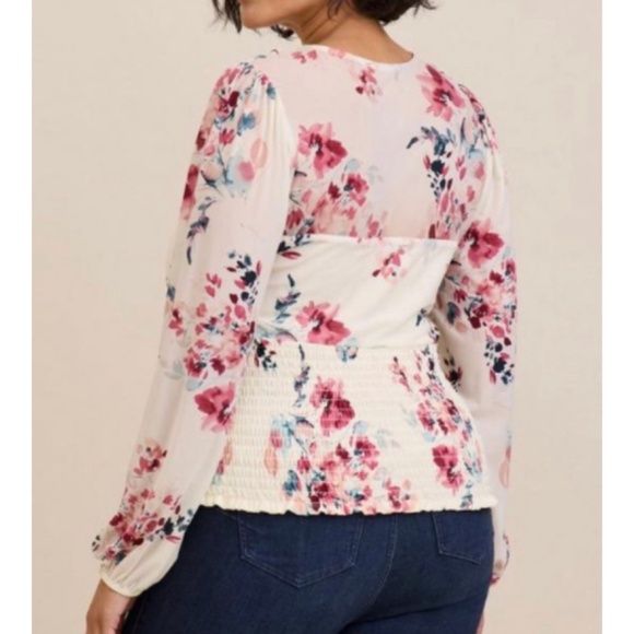 SOLD - Stretch Mesh Sweetheart Long Sleeve Top 2 2X 18 20 NWT Torrid New! - Picture 4 of 5